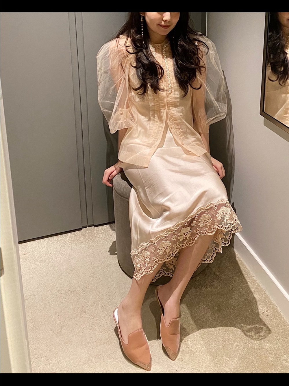 Simone Rocha x H&M Pearl Sheer Ruffle Blouse